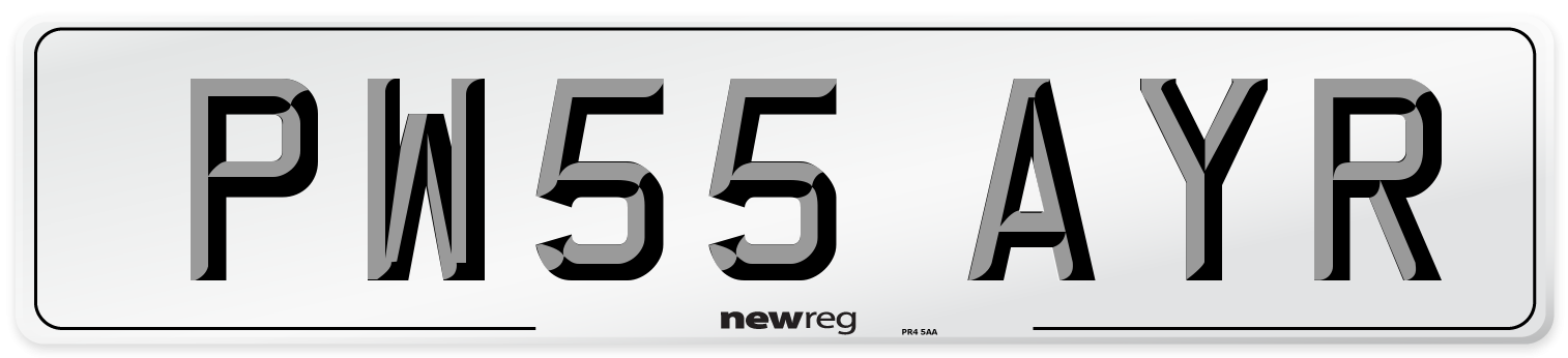 PW55 AYR Number Plate from New Reg